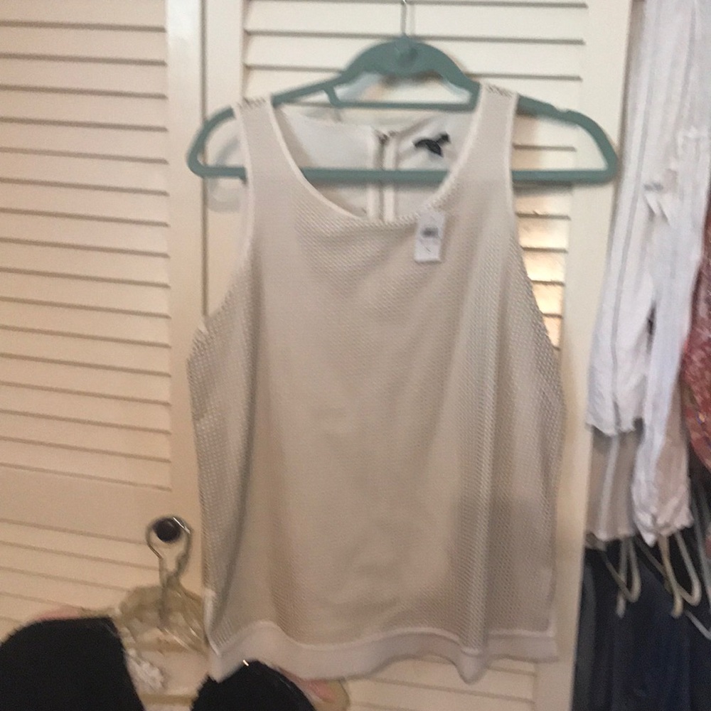 Leather and silk tank top